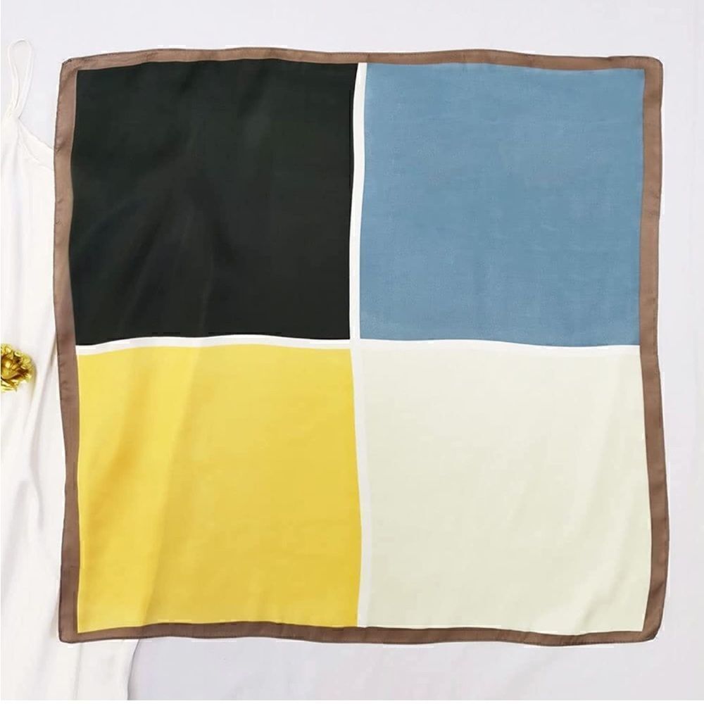 Color Block Silky Scarf - Picture 2 of 5